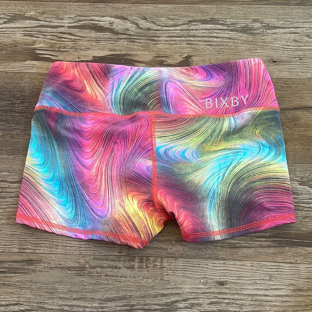 Bixby Clothing Co. rainbow swirl athletic shorts M